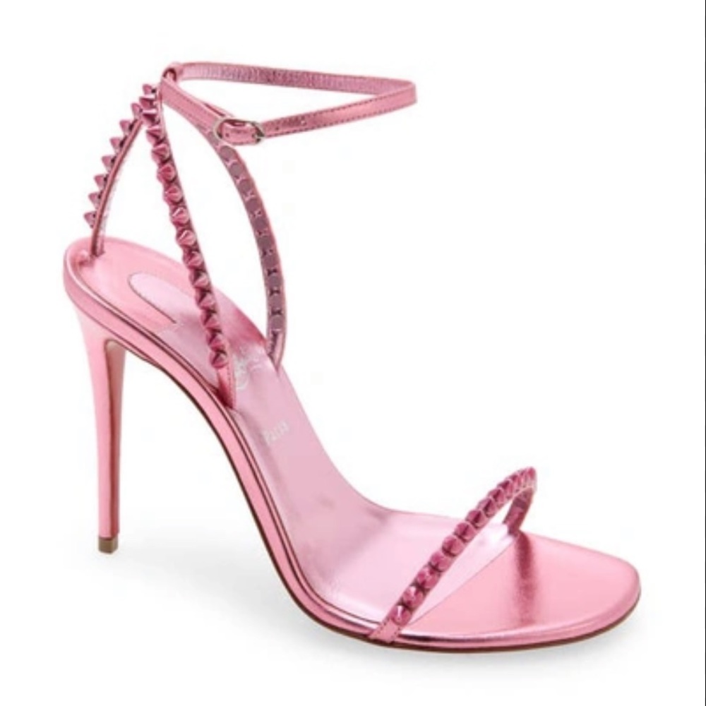 Christian Louboutin - So Me Red Sole Spike Metallic Leather Sandals